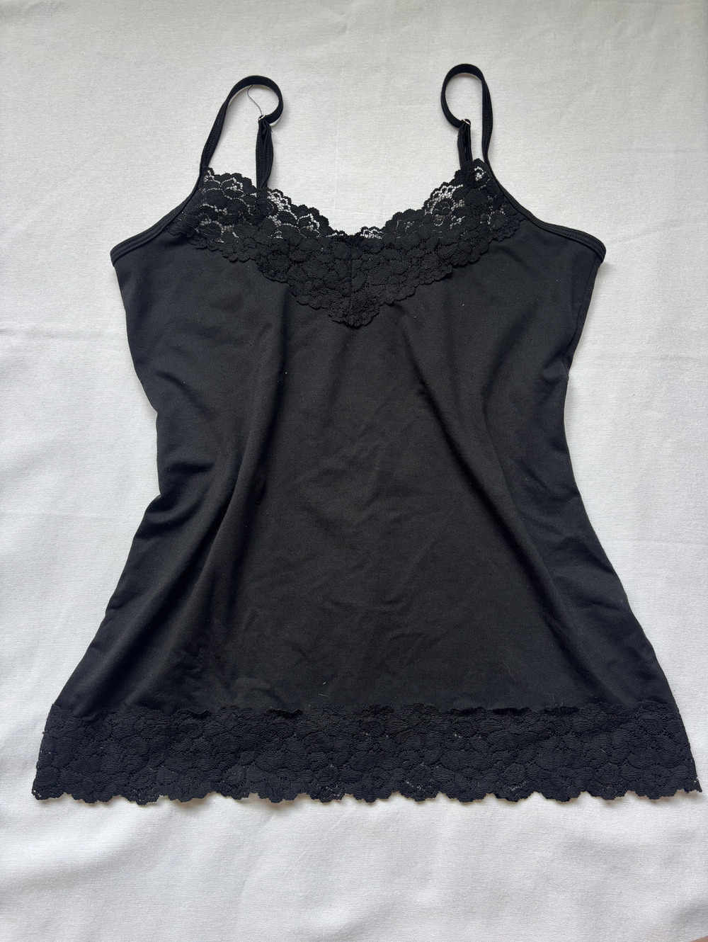 White House Black Market, Black lace cami, size medium, made in usa
